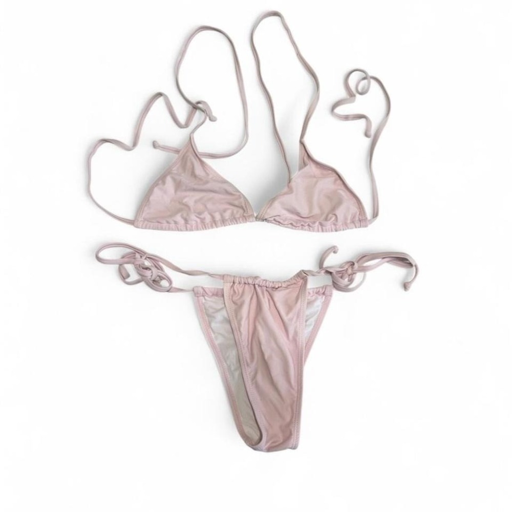 Light Pink String Bikini Set Adjustable Small / Mediums